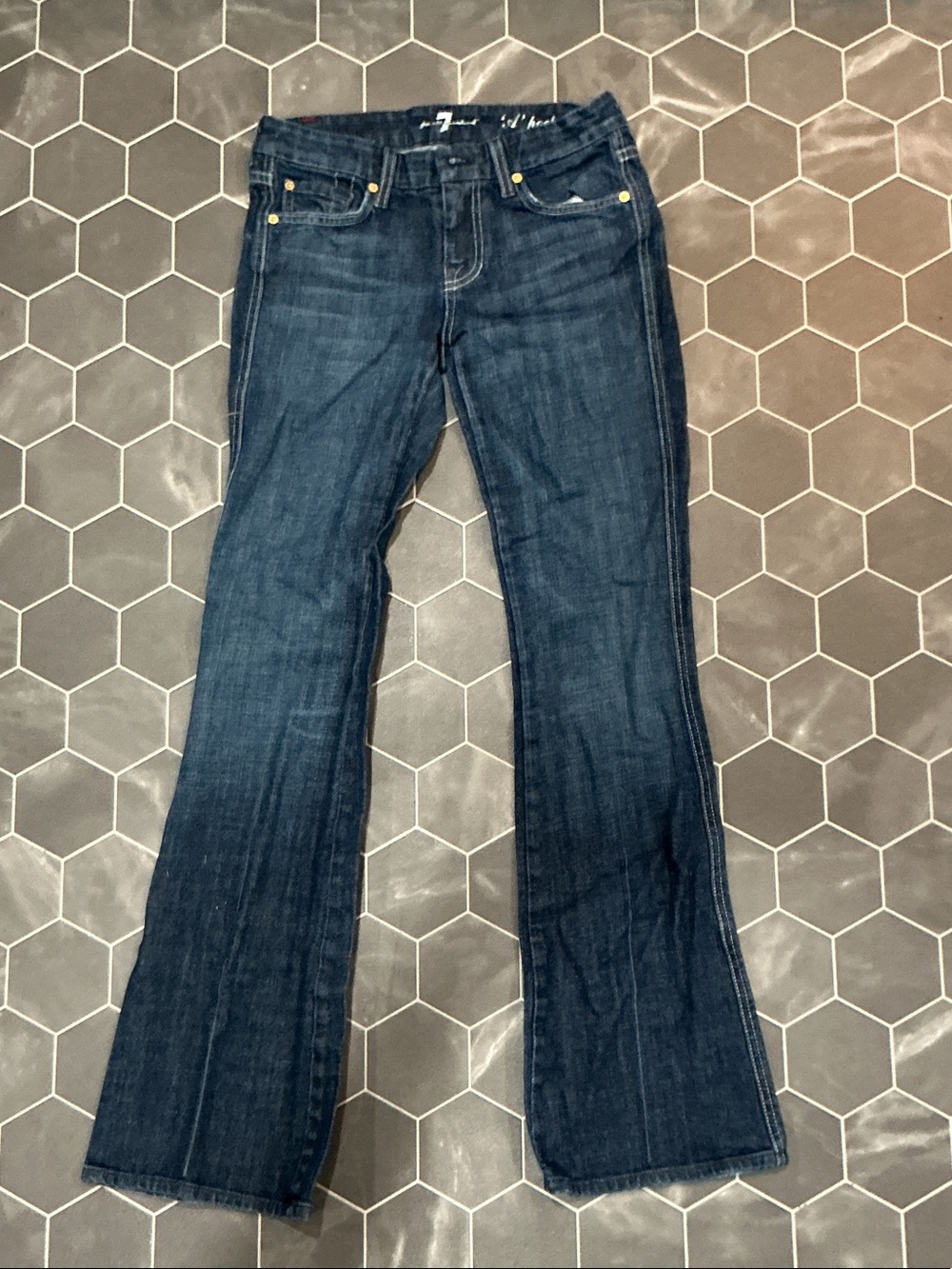 7 For All Mankind Dark Blue Flare Jeans